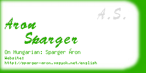 aron sparger business card